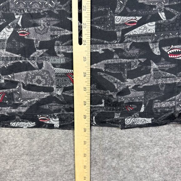 Schott Shirt Mens 2XL Black Gray Shark Marine Short Sleeve Lightweight - Picture 12 of 15